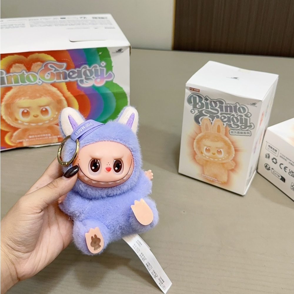 🐰 Labubu Energy Series Plush • Blue Bunny Keychain